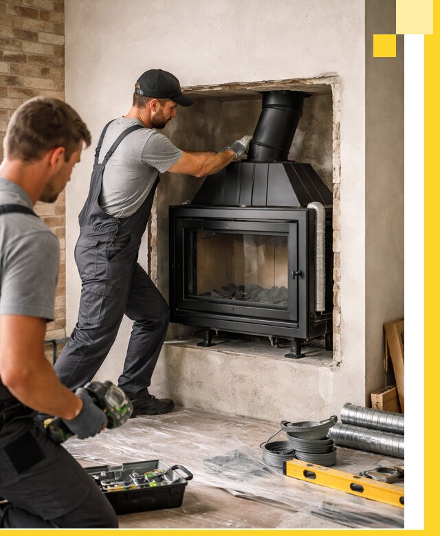 Установка каминных топок в Барабинске: монтаж, подключение