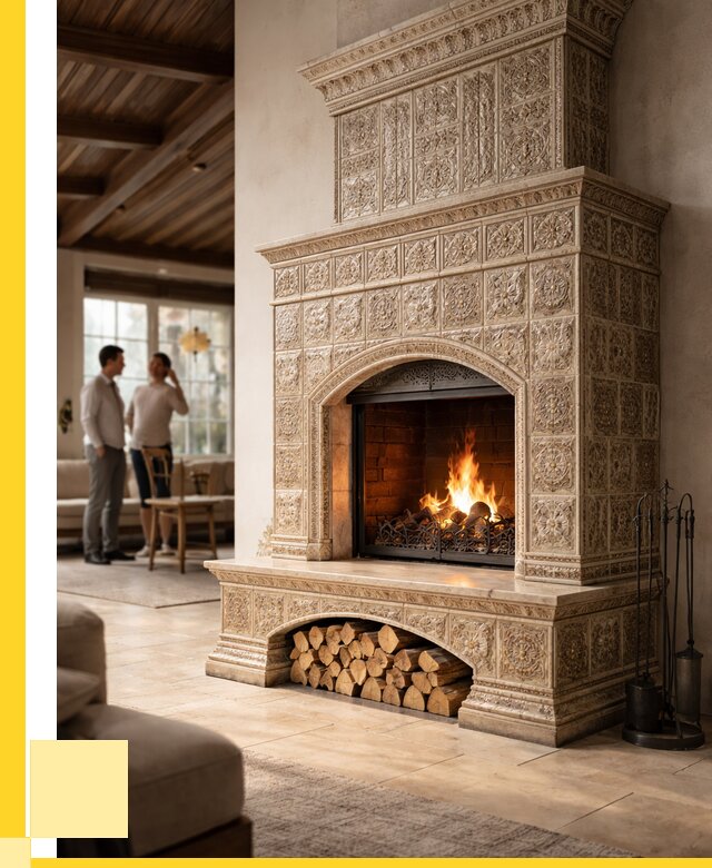 Купить изразцовый камин в Барабинске от 253925 р. | ЭриданБбн