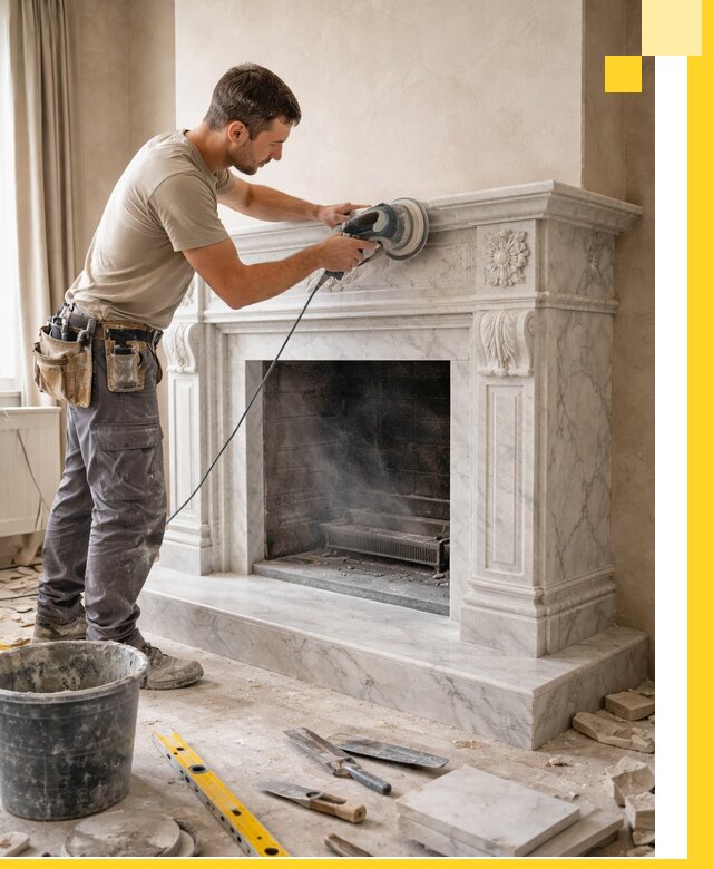 Изготовление и установка мраморных каминов в Барабинске под ключ