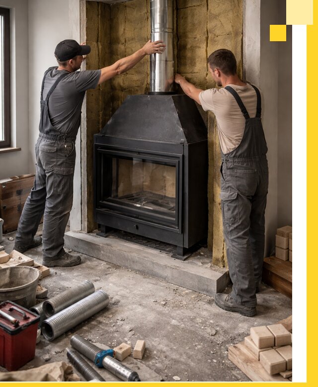 Изготовление и монтаж закрытых каминов в Барабинске под ключ