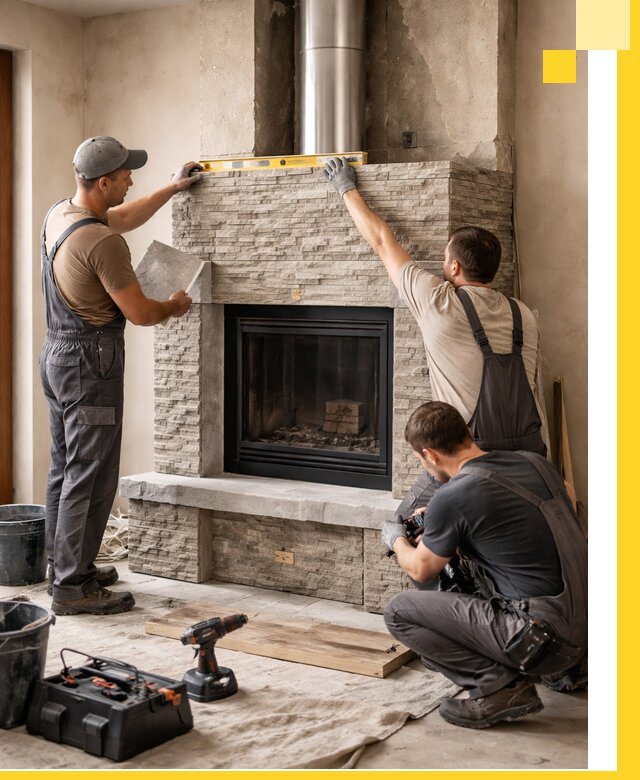 Профессиональный монтаж каминов под ключ в Барабинске для дома