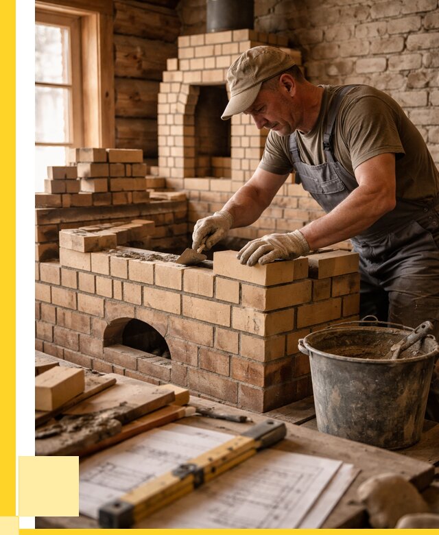 Кладка печей из кирпича в Барабинске цены от 30471 р. - ЭриданБбн