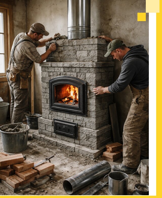 Производство, поставка и монтаж дровяных печей в Барабинске