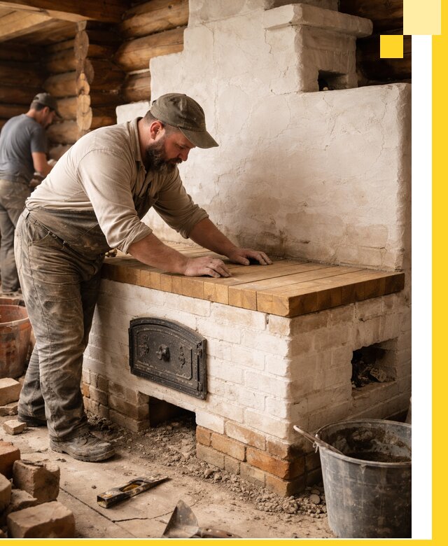 Проектирование и установка русской печи с лежанкой в Барабинске