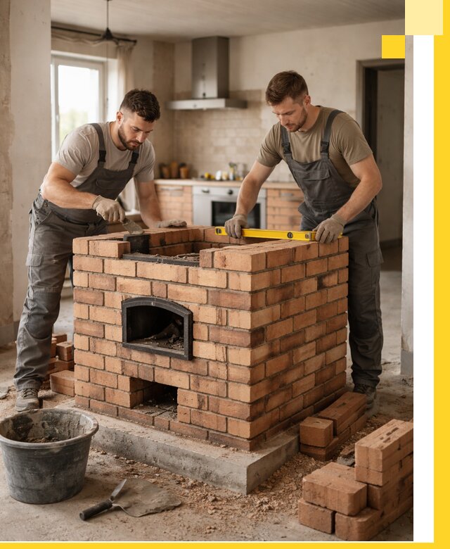 Установка и монтаж печей в частном доме в Барабинске под ключ