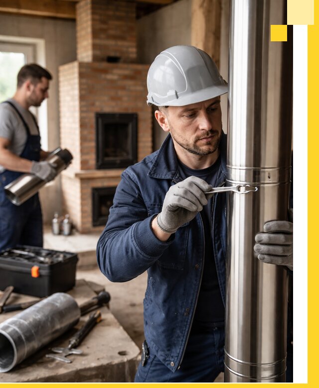 Профессиональный монтаж дымоходов для печей в Барабинске