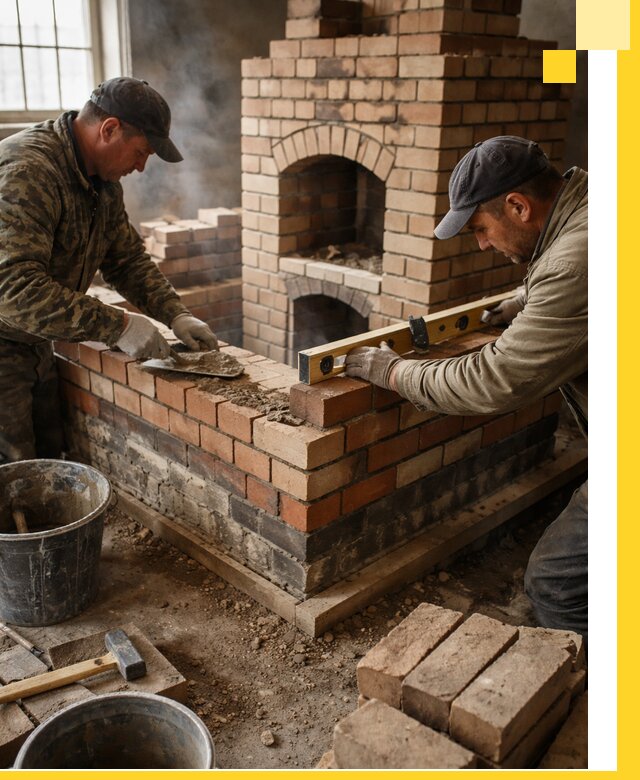 Изготовление и монтаж печей и каминов из кирпича в Барабинске