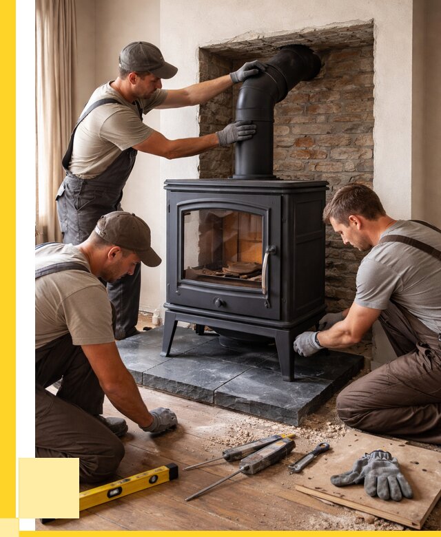 Монтаж печи камина в частном доме в Барабинске от 25393 р. | ЭриданБбн