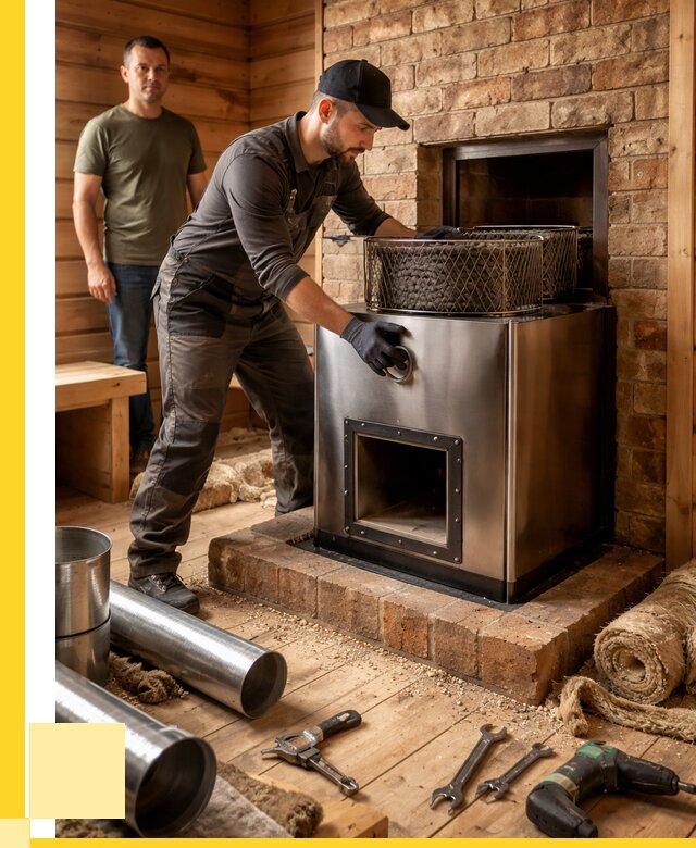 Монтаж банных печей под ключ в Барабинске от 18283 р., ЭриданБбн