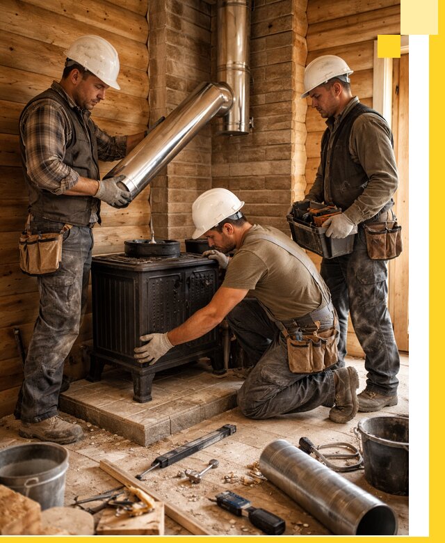 Профессиональный монтаж банных печей и дымоходов в Барабинске