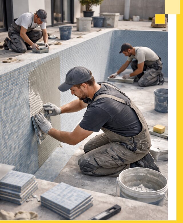 Облицовка бассейнов в Барабинске плитка мозаика гидроизоляция