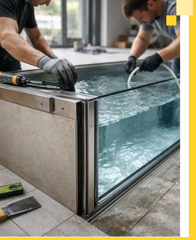 Проектирование и монтаж стеклянных бассейнов в Барабинске