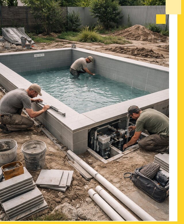 Строительство и монтаж бассейнов для дачи под ключ в Барабинске