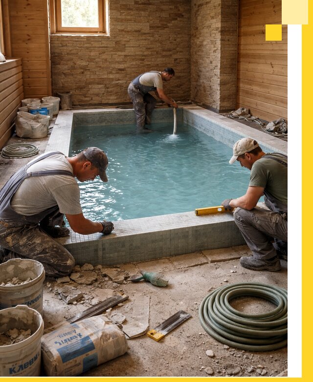 Проектирование и строительство бассейнов для бани в Барабинске