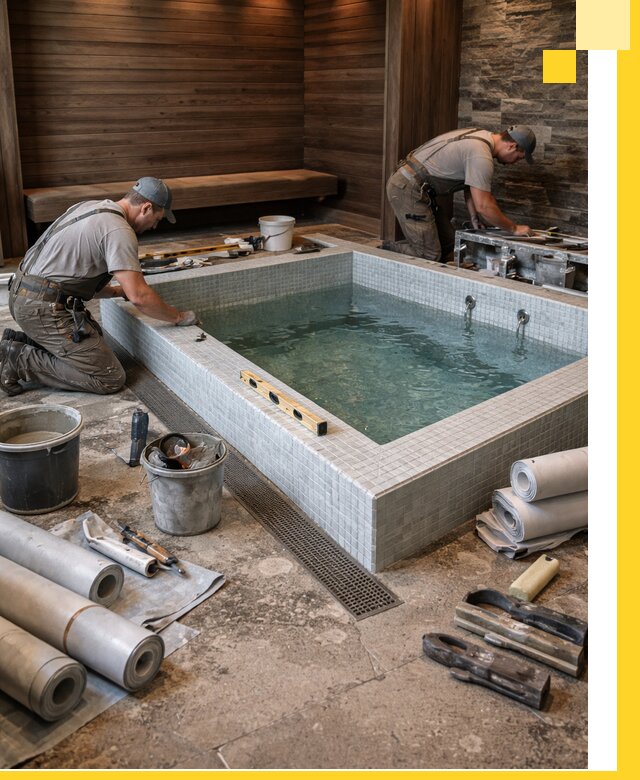 Установка и строительство бассейнов для сауны в Барабинске