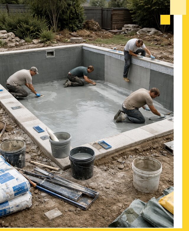 Изготовление и монтаж чаши бассейна под ключ в Барабинске