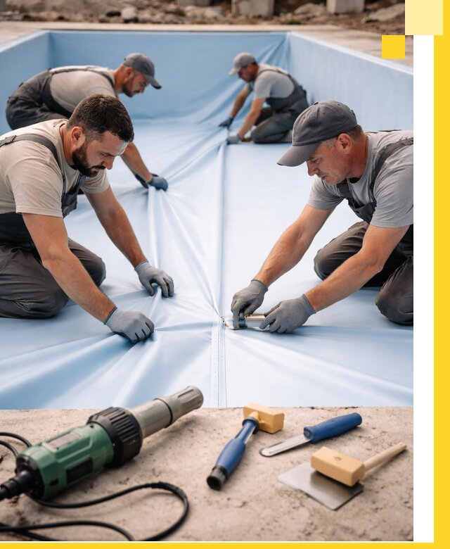 ПВХ пленка для бассейнов с монтажом и гарантией в Барабинске