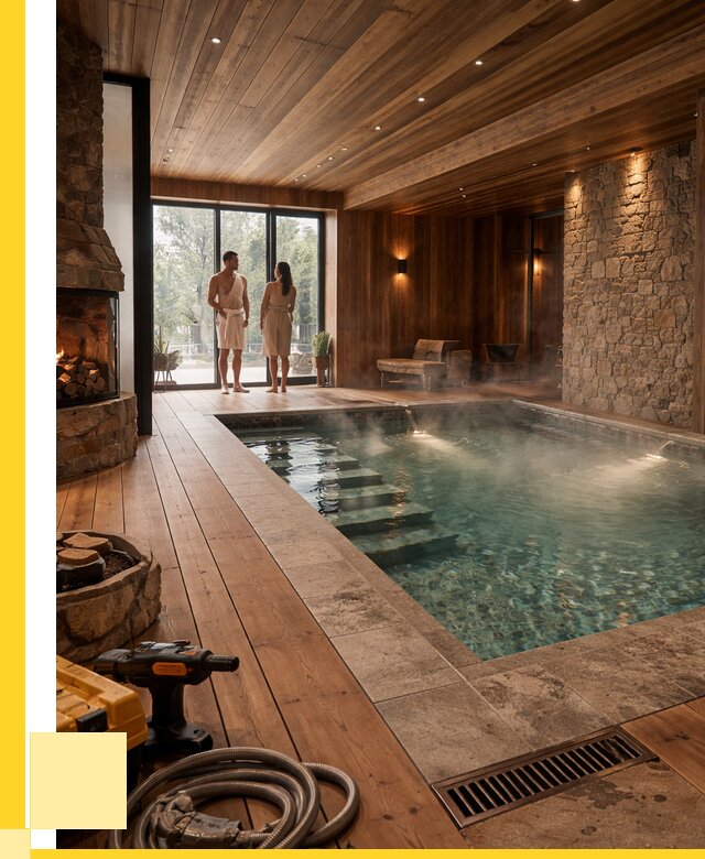 Проекты бань с бассейном под ключ в Барабинске от 76178 р., ЭриданБбн