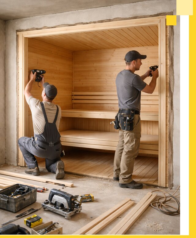 Монтаж саун под ключ в Барабинске — проектирование и установка