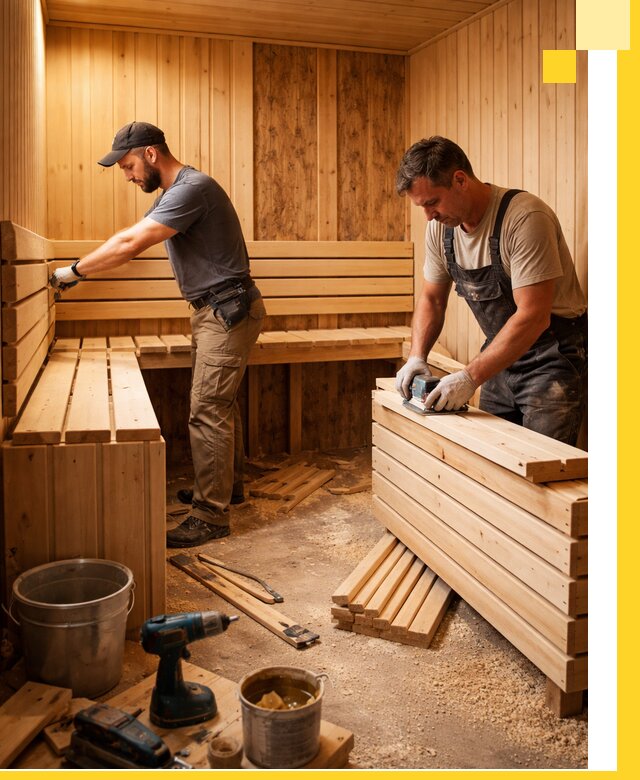 Профессиональный комплексный ремонт саун под ключ в Барабинске