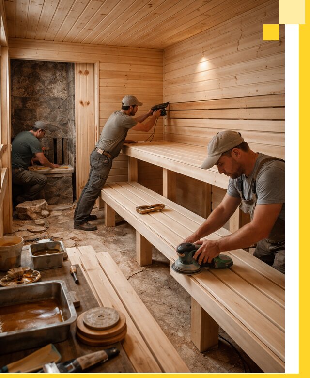 Профессиональная отделка бань в Барабинске под ключ, с гарантией