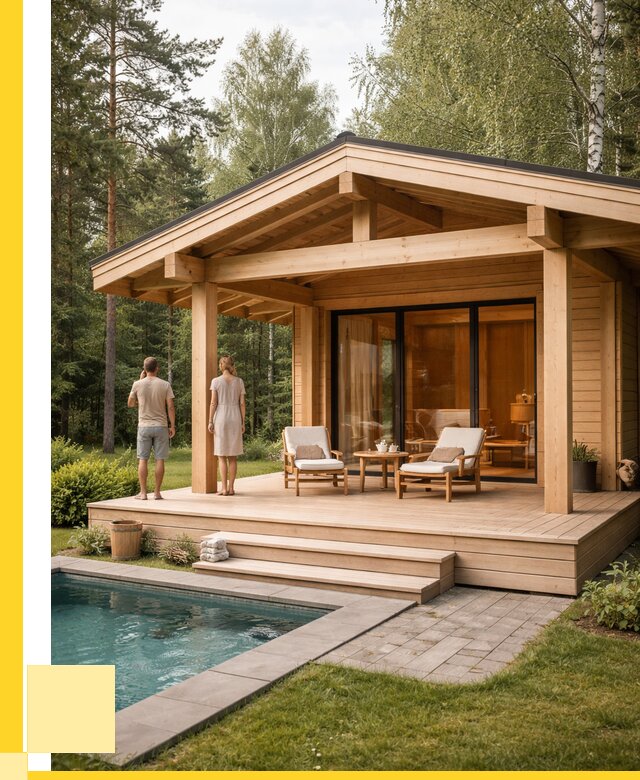 Бани с террасой под ключ в Барабинске от 609420 р. | ЭриданБбн