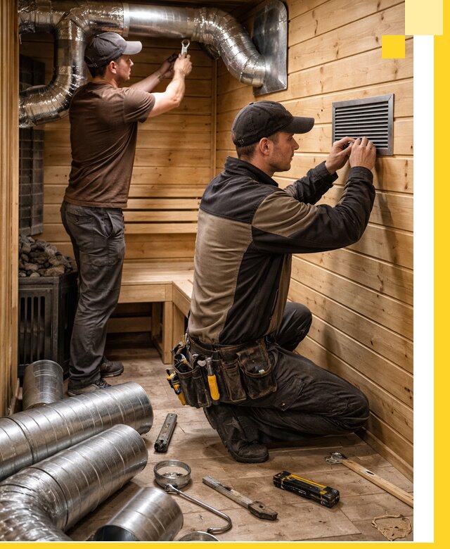 Проектирование и монтаж вентиляции бани в Барабинске под ключ