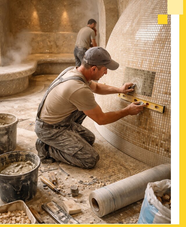 Хамам под ключ в Барабинске: проектирование, строительство, отделка