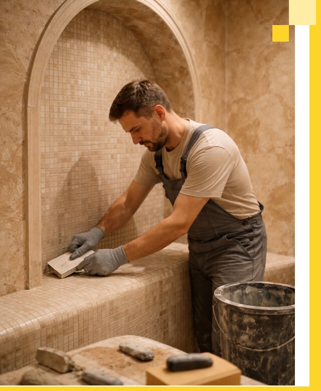 Профессиональная отделка хамамов с мозаикой под ключ в Барабинске