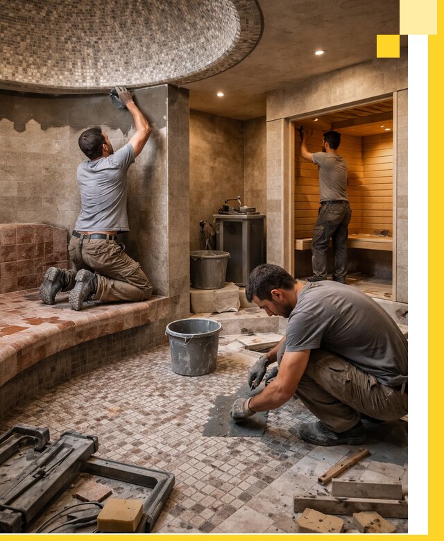 Проект и строительство хамама бани и сауны под ключ в Барабинске