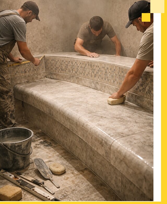 Изготовление и установка сидений для хамама в Барабинске